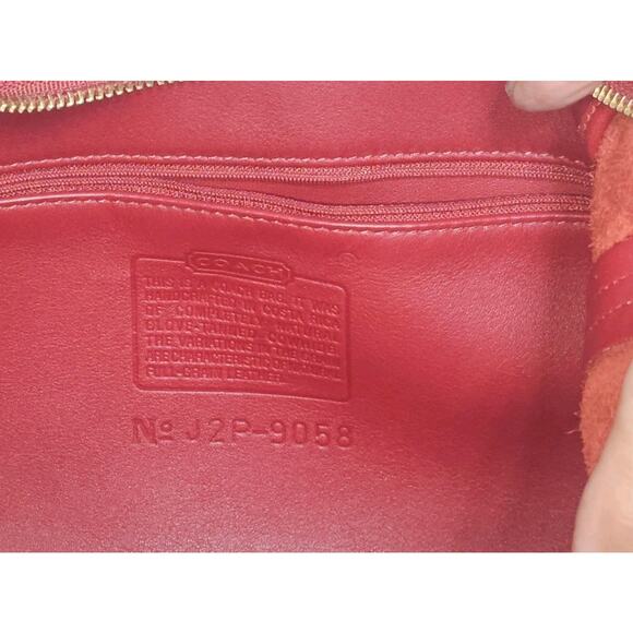 Coach Vintage 9058 Legacy Red Leather Small Hobo Baguette Bag Shoulder Purse - Picture 7 of 14